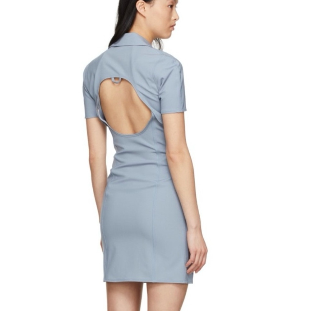 Jacquemus Le Splash Le Robe light blue shirt dress